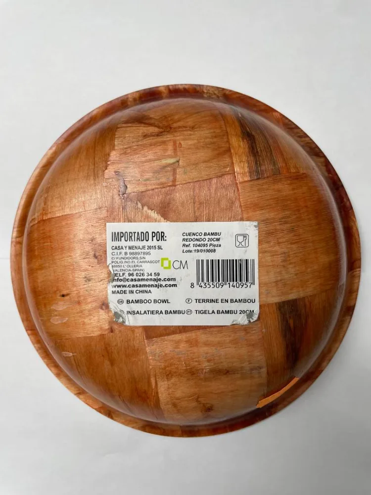 Bol en bambou rond de 20 cm