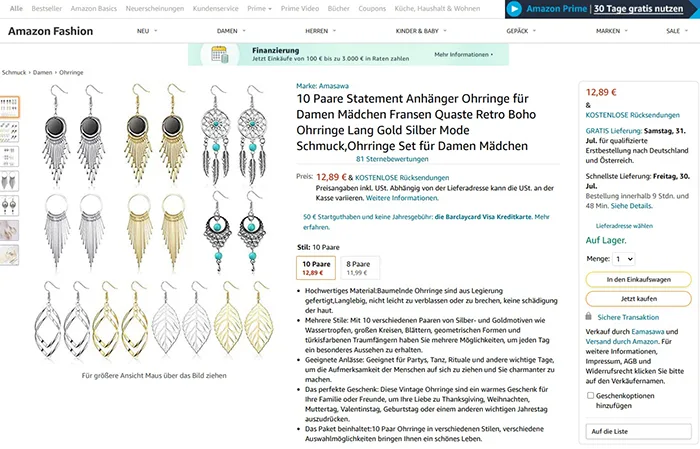 Earrings set