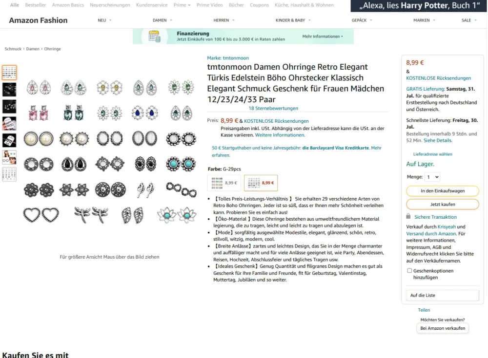 Earrings set