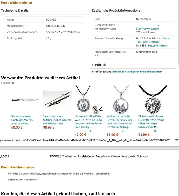 Necklace with pendant