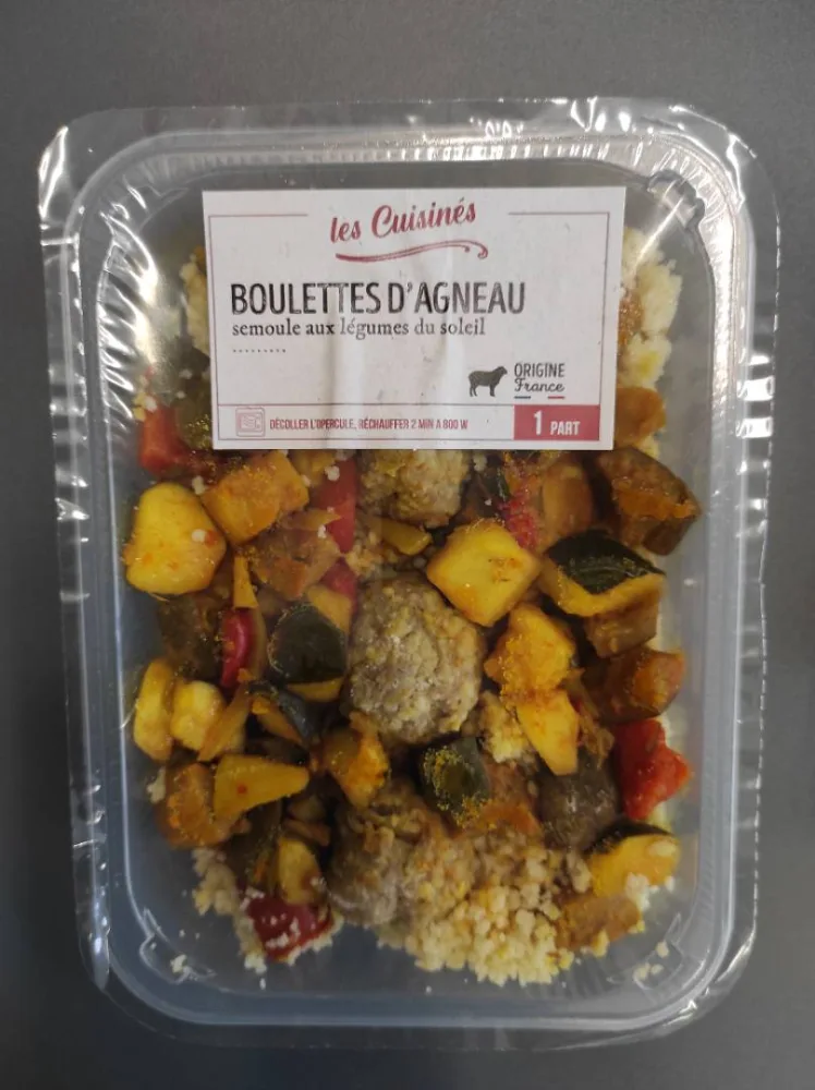 Boulettes d'agneau semoule aux légumes du soleil