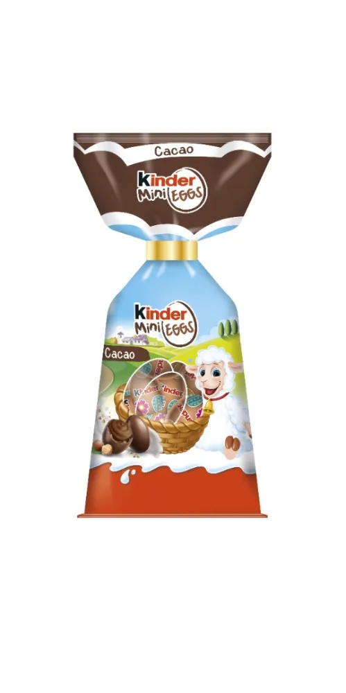 Petits oeufs de chocolat au lait avec fourrage lait, noisette, cacao