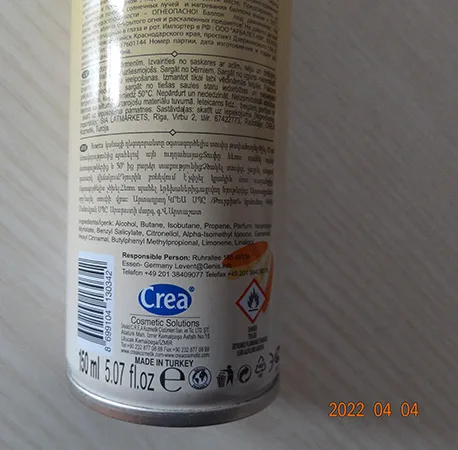 Deodorant spray