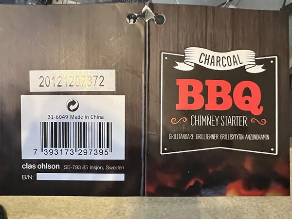 Charcoal barbeque starter