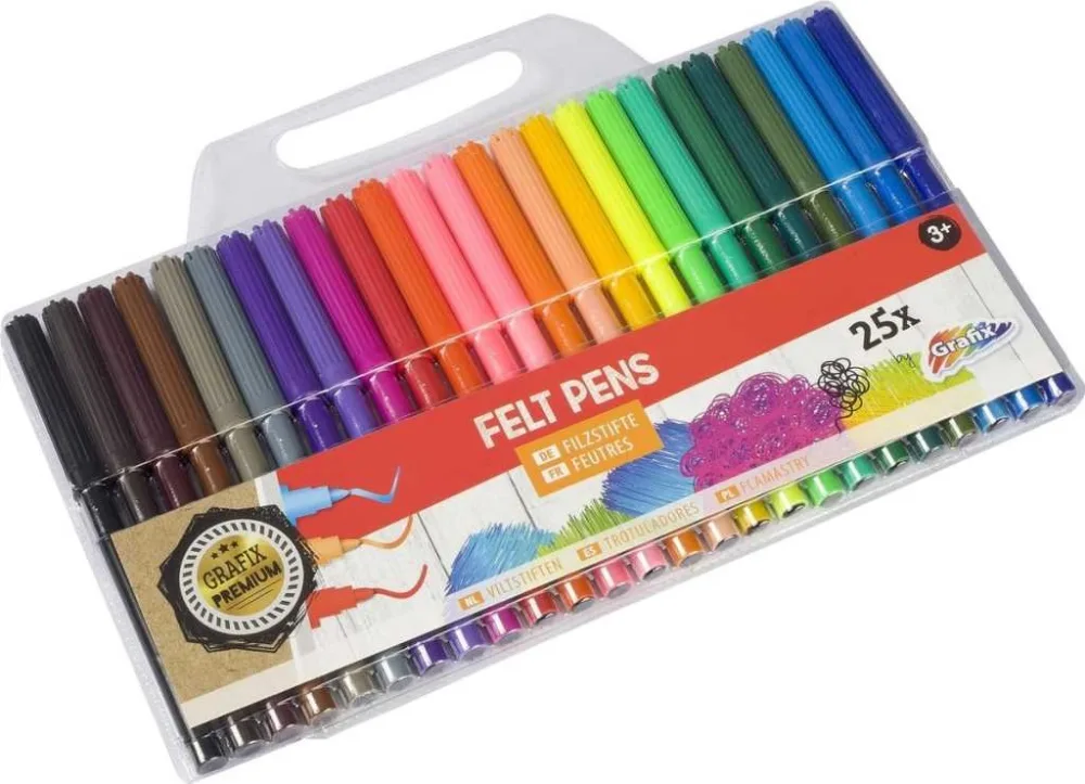 Pochette 25 feutres couleurs