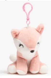 Porte-cle renard rose