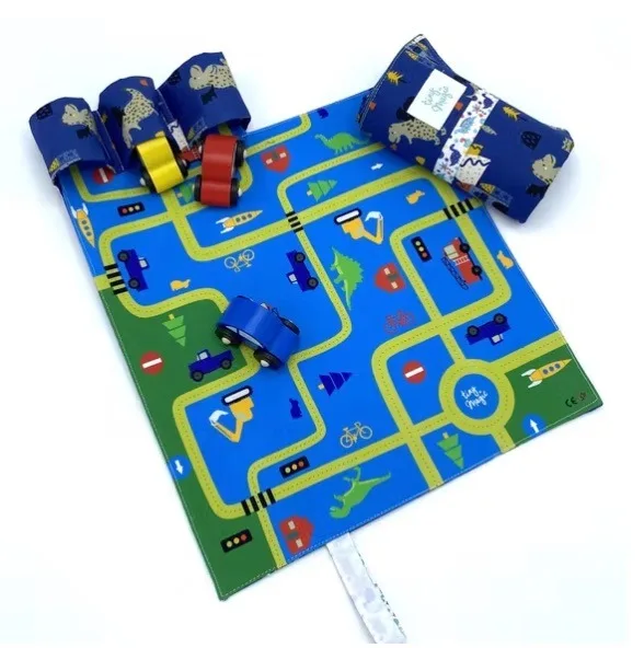Tapis de jeu transportable avec voitures