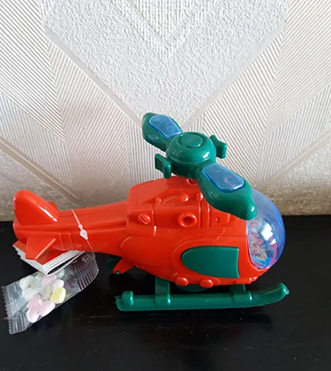 Toy-helicopter with sweets