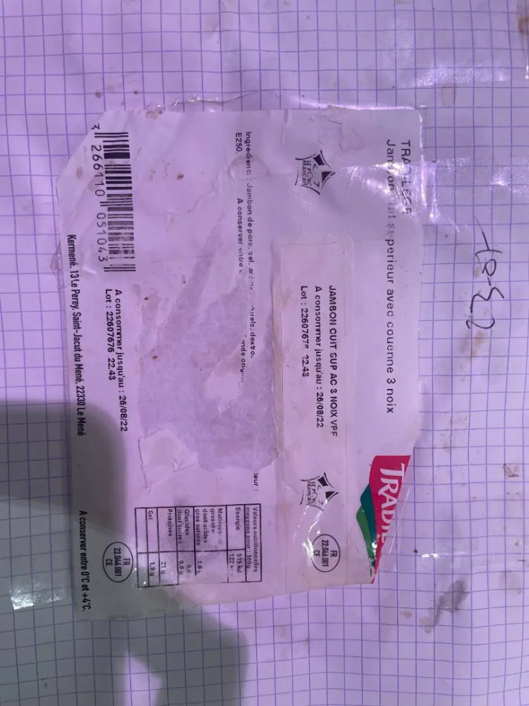 Jambon cuit supérieur ac 3 noix trad