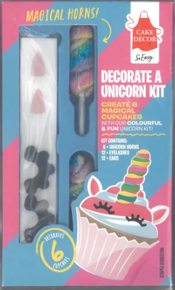 Kit de 6 décorations cupcakes licorne - unicorn kit