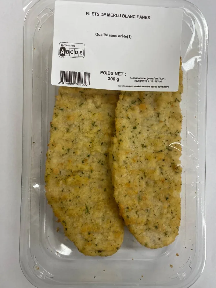Filets de merlu blanc panes