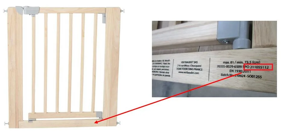 Barrière de sécurité en bois coloris naturel de marque vertbaudet