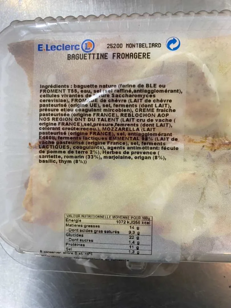 Baguettine fromagère