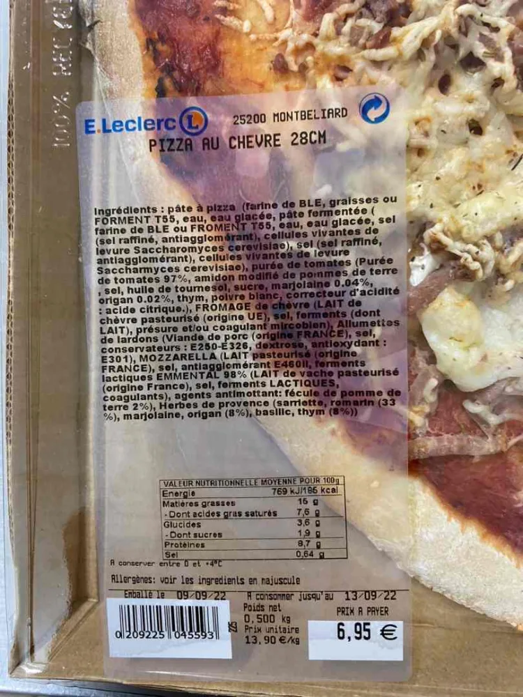 Pizza au chèvre