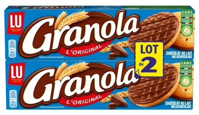 Granola chocolat au lait par 2 ( 2x200 grs) granola chocolat noir 195 grs