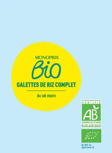 Galettes de riz complet, 100g, monoprix bio