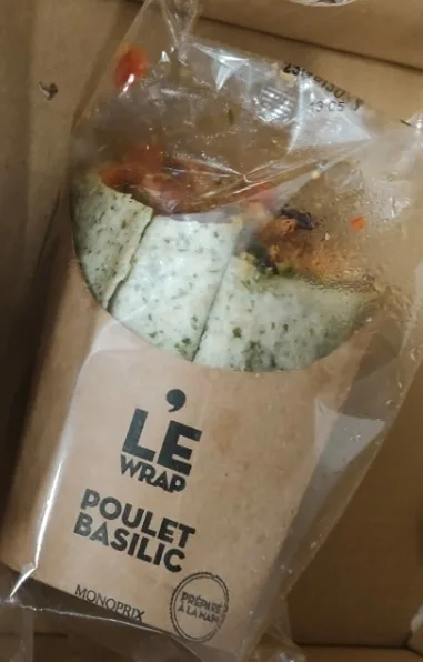 Le wrap poulet basilic