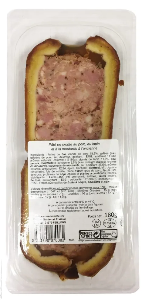 Pâté en croûte en tranches
