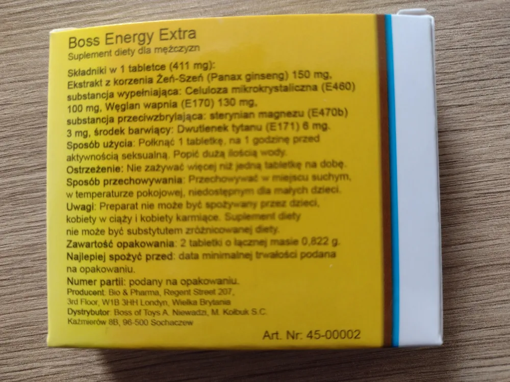Ostrzeżenie publiczne dotyczące żywności: Obecność niedozwolonej substancji: syldenafilu w produkcie pn. BOSS Energy Extra, suplement diety