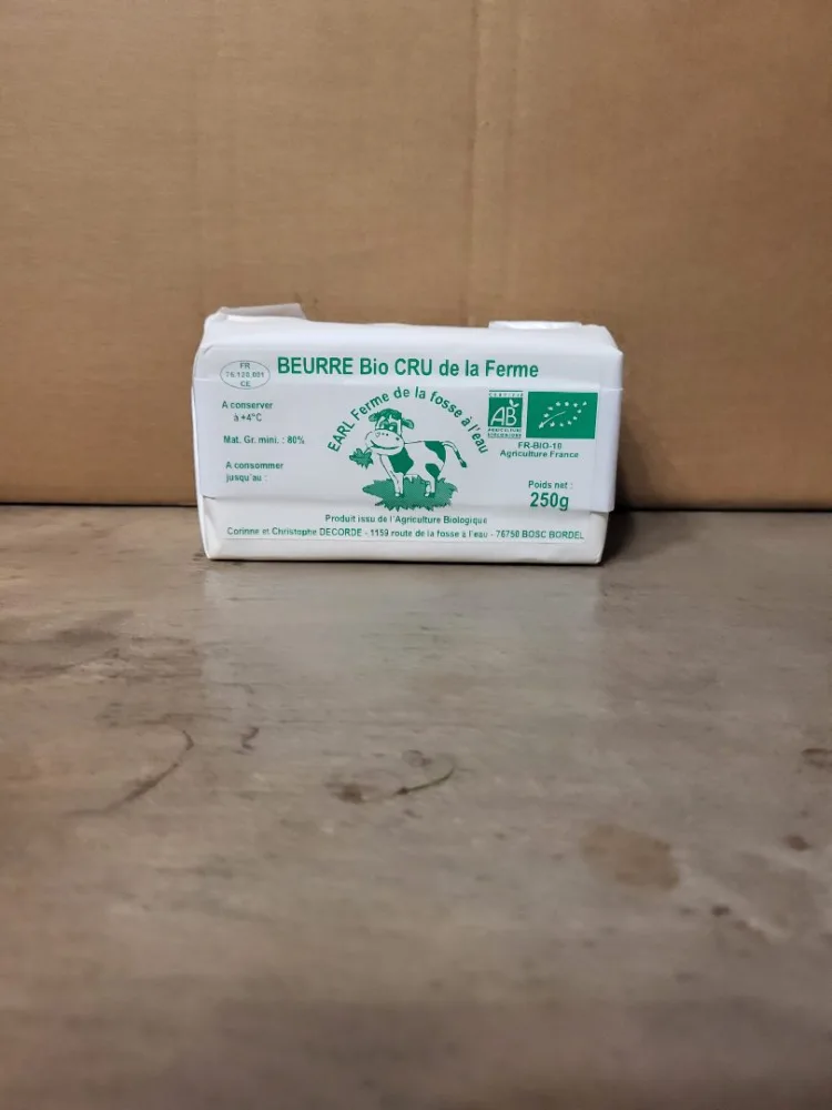 Beurre doux ou demi sel en plaquette de 125 gr et 250 gr