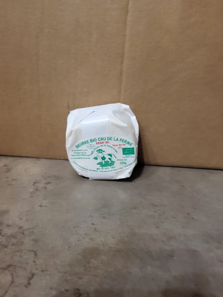 Beurre doux ou demi sel en plaquette de 125 gr et 250 gr