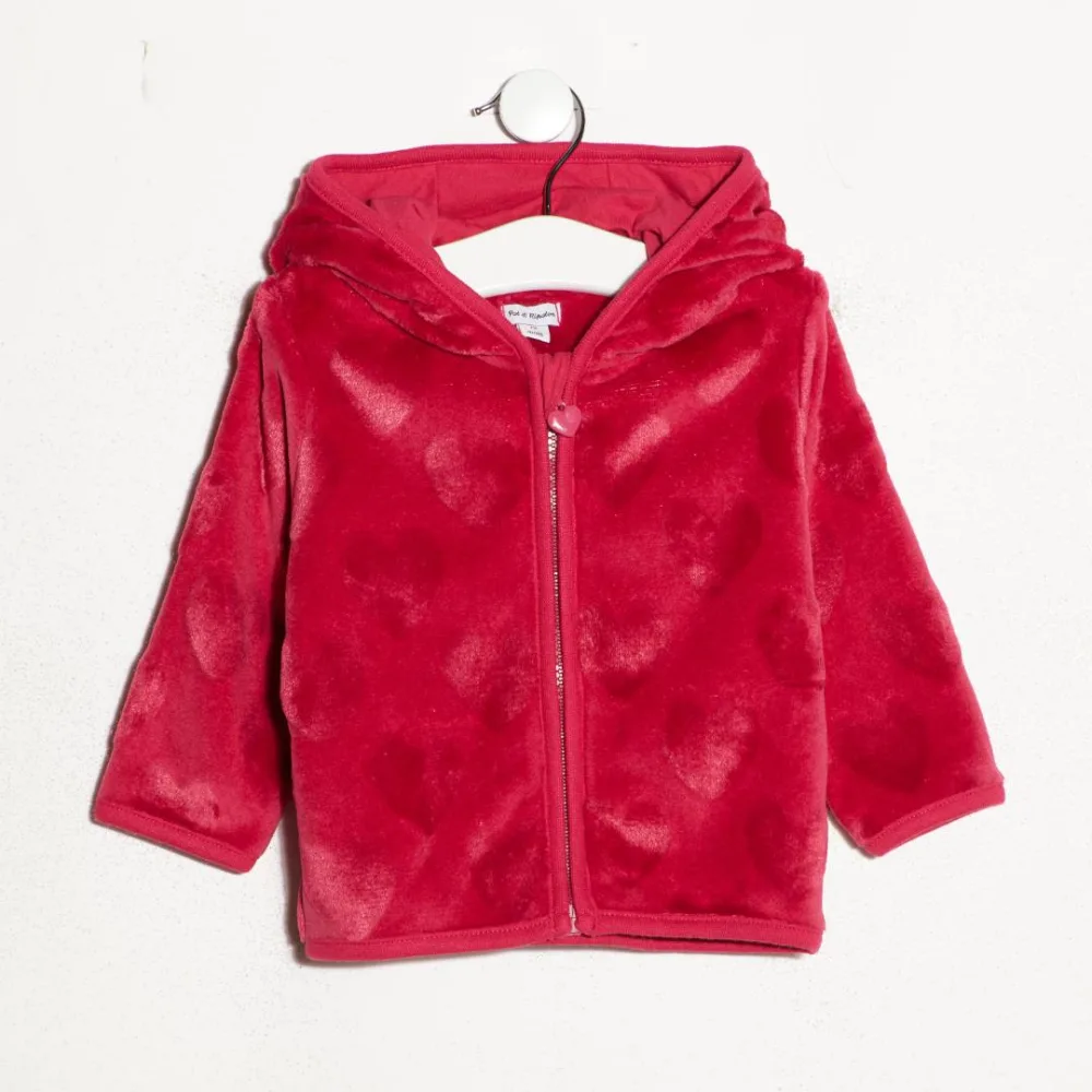 Gilet sherpa motif coeur - fille 0-36mois