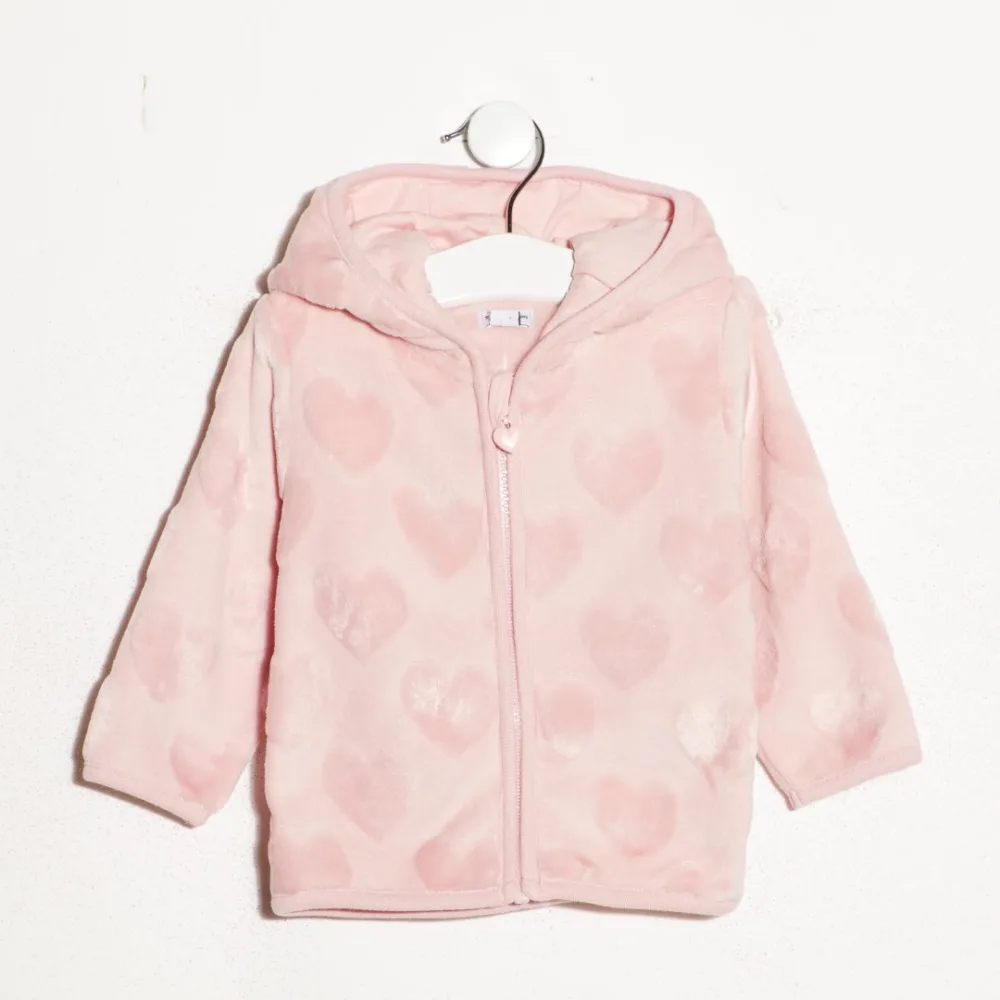 Gilet sherpa motif coeur - fille 0-36mois