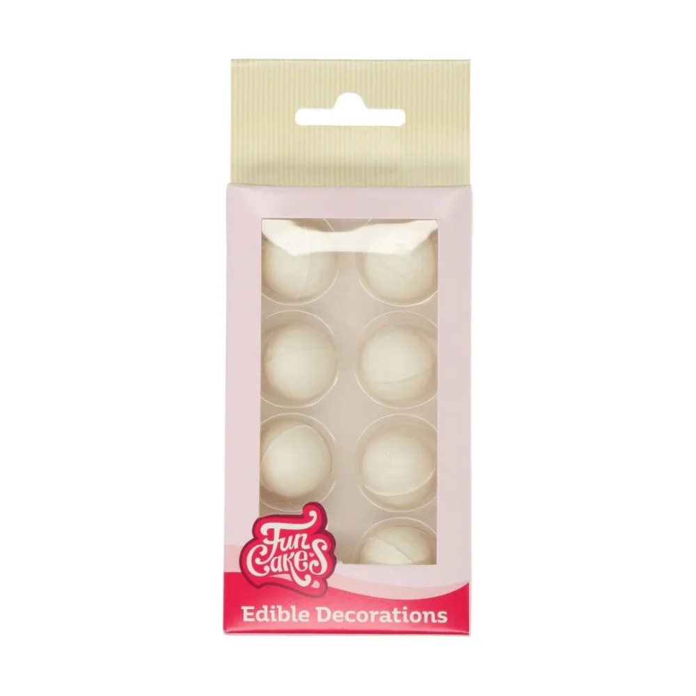 Boules decoratives au chocolat blanc