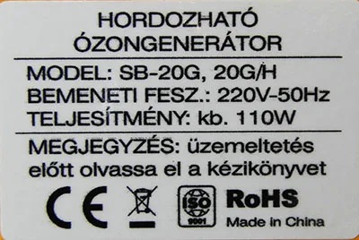 Portable ozone generator