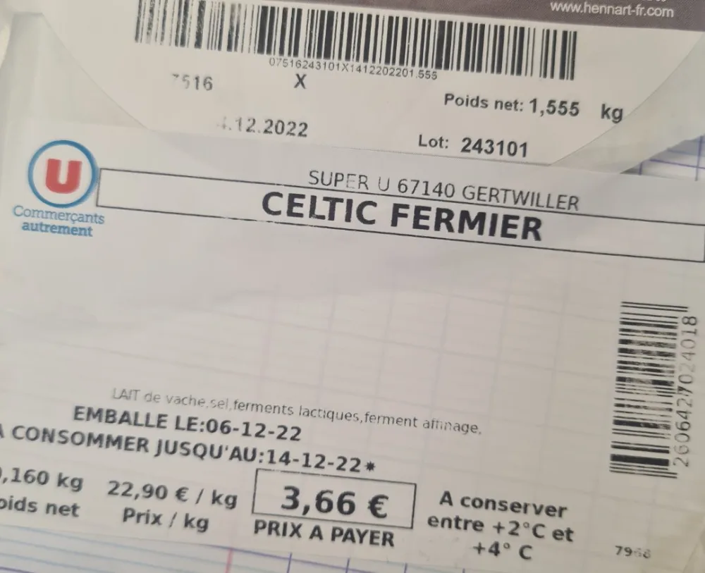 Celtic fermier au lait cru