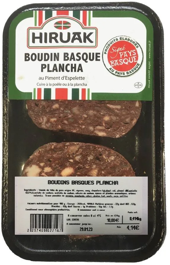 Boudin basque plancha