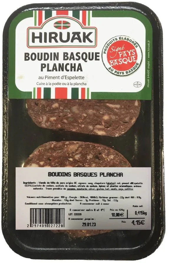Boudin basque plancha