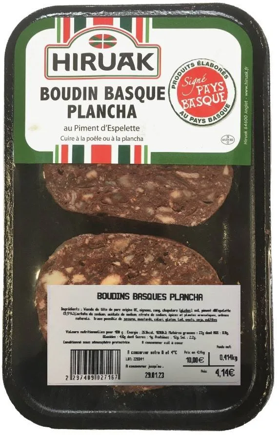 Boudin basque plancha