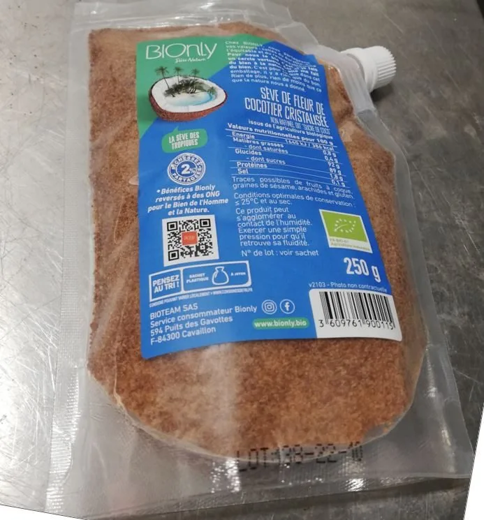 Le sucre de coco la douceur des tropiques biologique / sève de fleur de cocotier cristallisée non raffinée bionly
