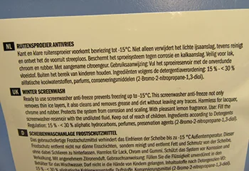 Car windscreen washing fluid
