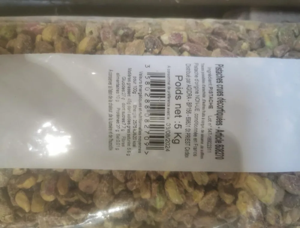 Pistache decortiquee 200 gr et pistache decortiquee sac 5 kg