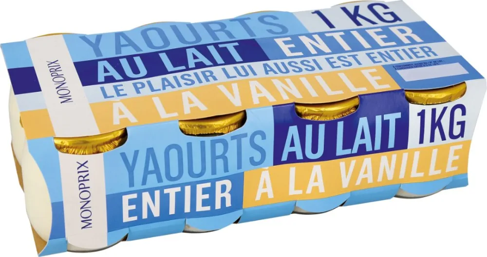 Mpx yaourt pot verre vanille 8x125g