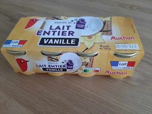 Yaourts auchan pot en verre nature, vanille & citron