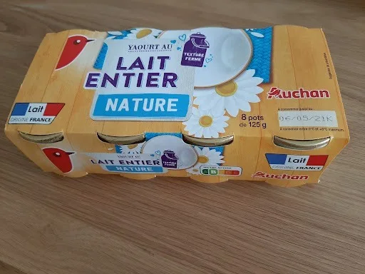 Yaourts auchan pot en verre nature, vanille & citron