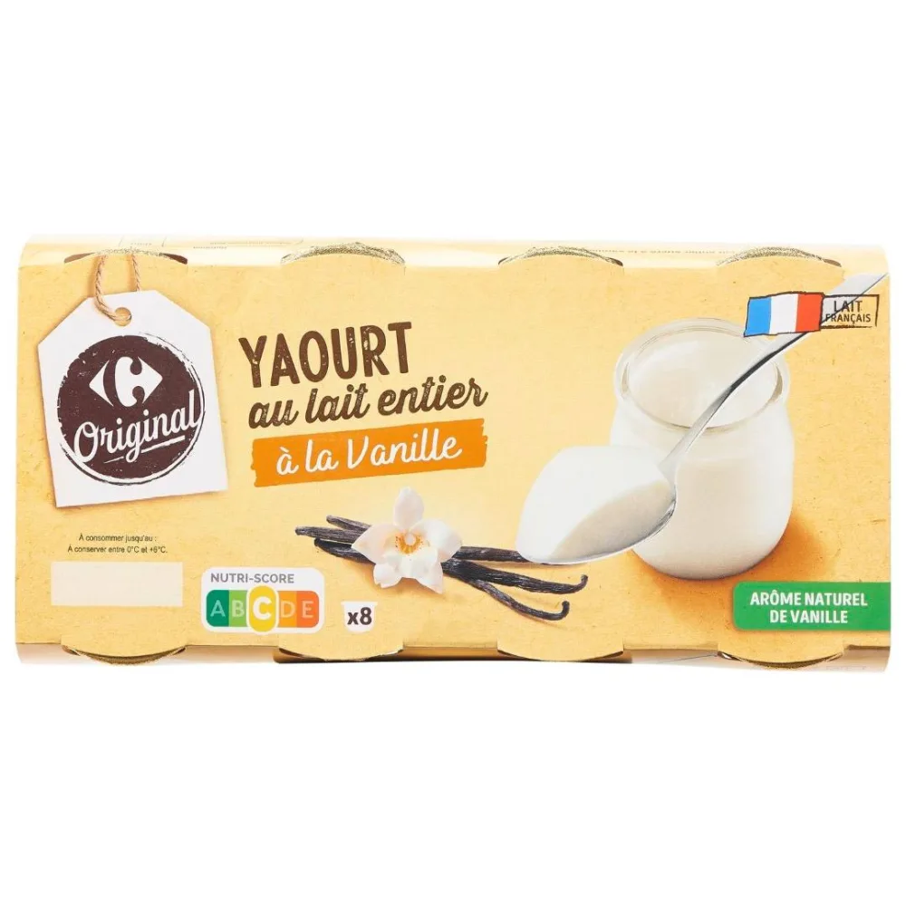 Yaourt au lait entier pot verre