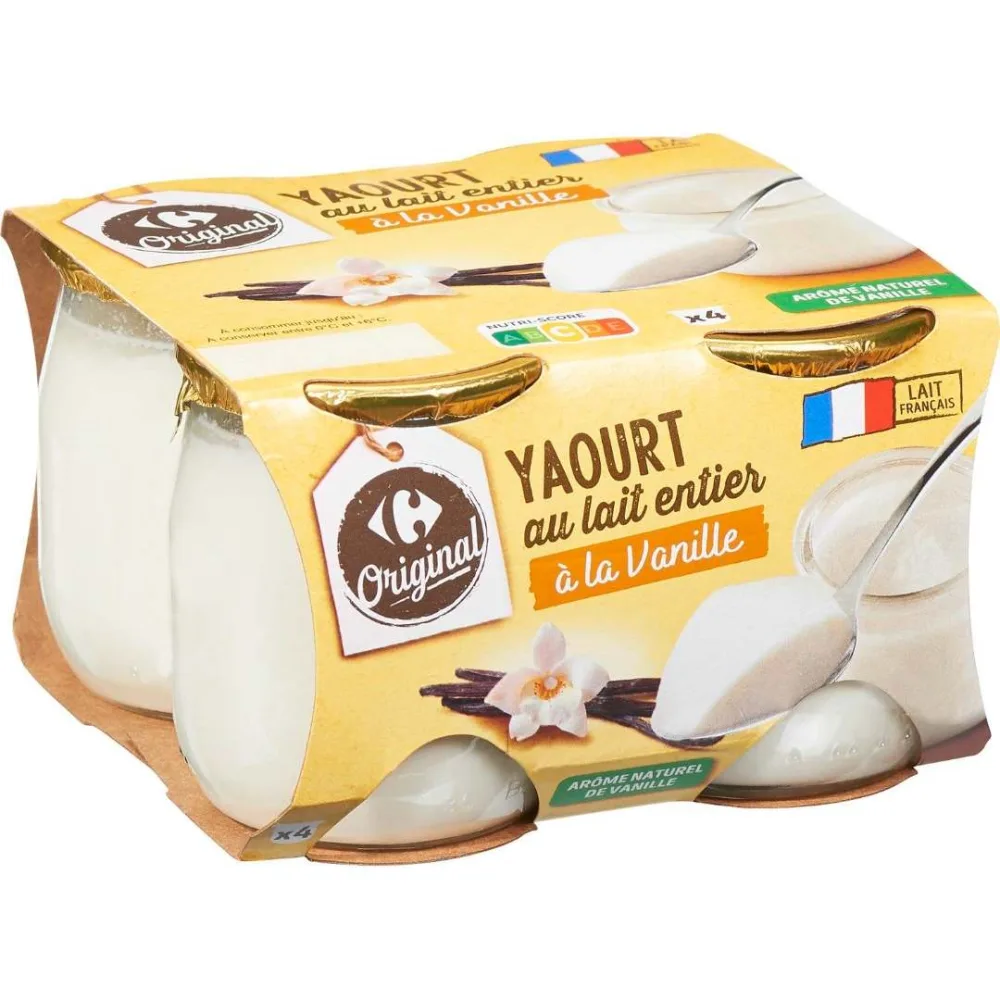 Yaourt au lait entier pot verre