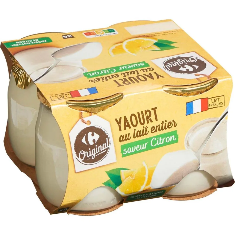 Yaourt au lait entier pot verre