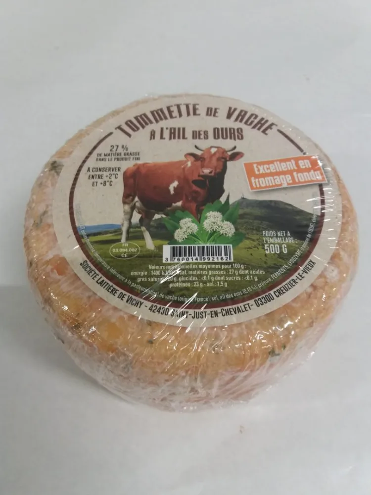 Tomme a l'ail des ours au lait de vache thermisé