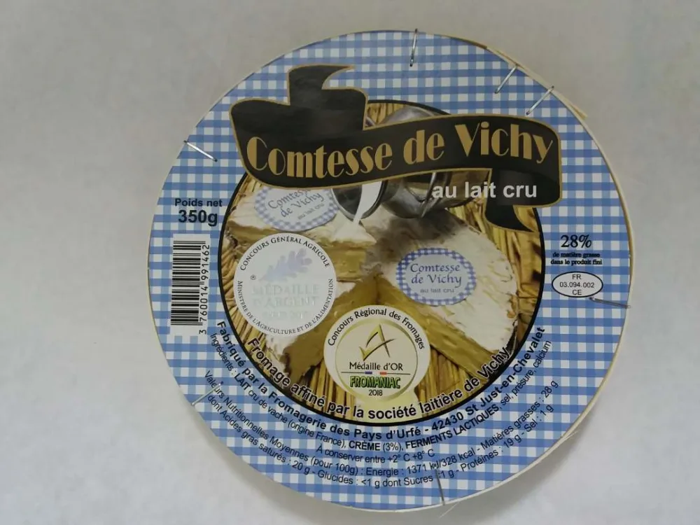 Comtesse de vichy 350g lait cru