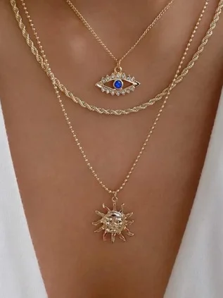 Collier soleil breloque