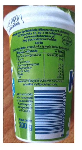 Kefir 200 g, OSM Łobżenica