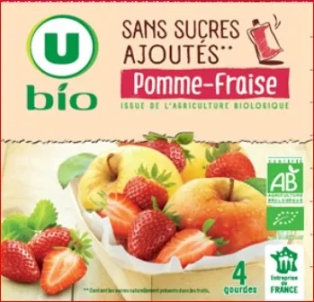 Gourdes compotes bio sans sucres ajoutés 4x90g