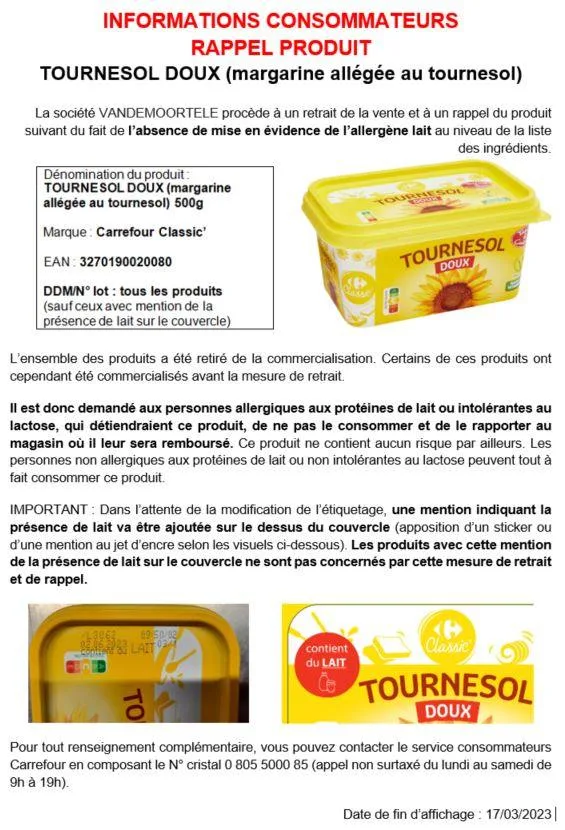 Tournesol doux (margarine allégée au tournesol)