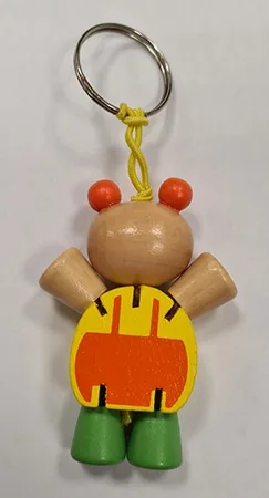 Wooden toy with key ring