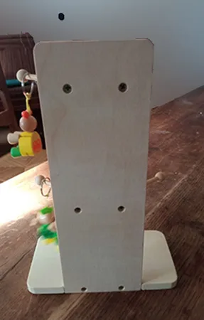Wooden toy with key ring